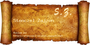 Stenczel Zajzon névjegykártya